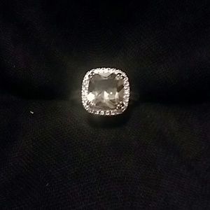 Gray Spinel With White Topaz On Irodium